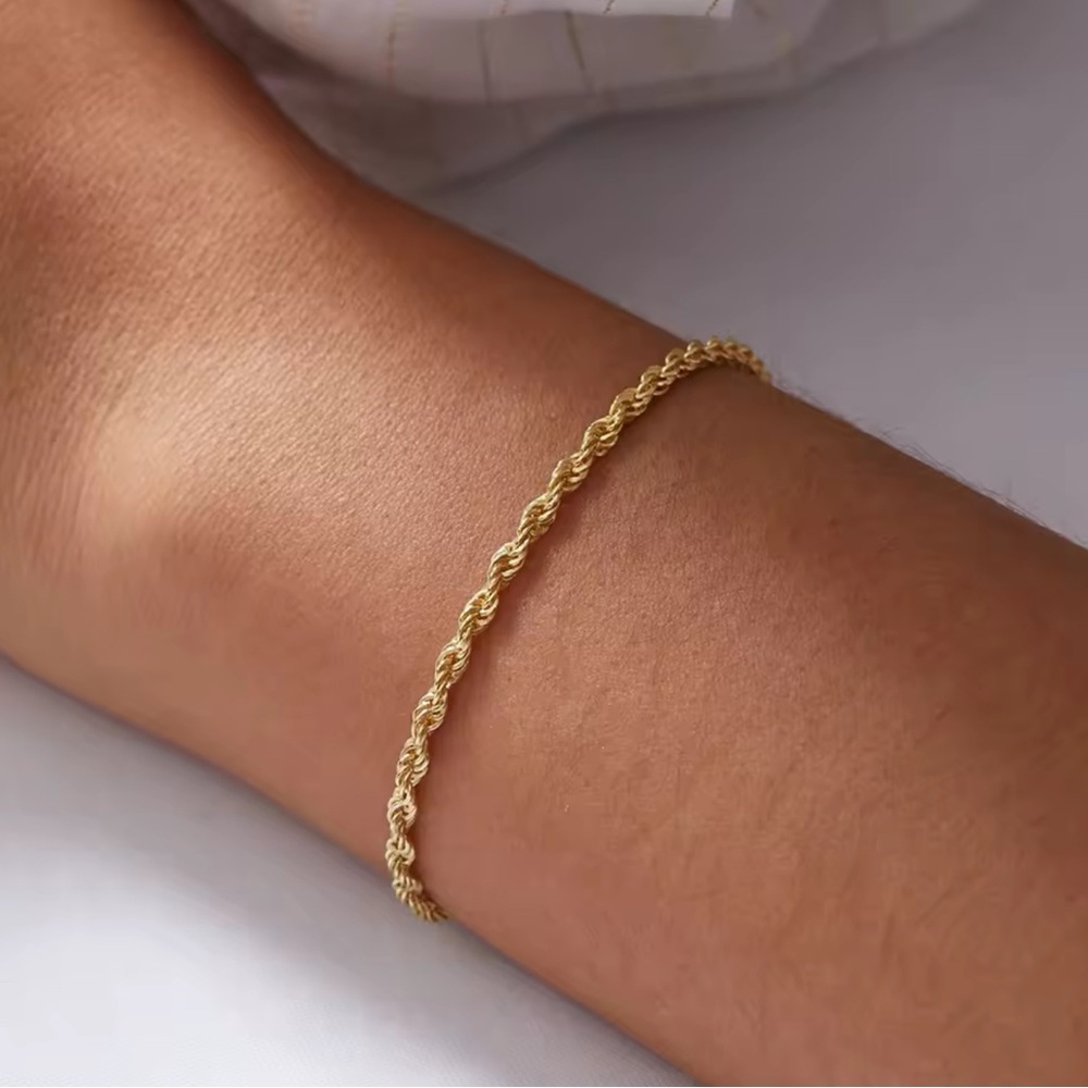 18K REAL SOLIS GOLD VAPORIZED - MINIMAL ROPE CHAIN BRACELET